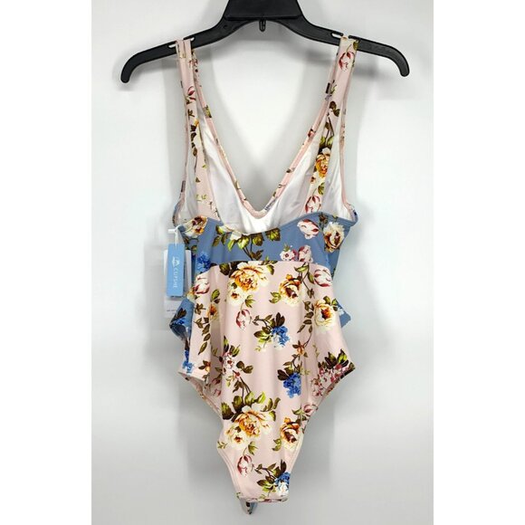 Cupshe Swimsuit Floral Print One Piece Tie Waist Bathing Suit NWT - Picture 6 of 10